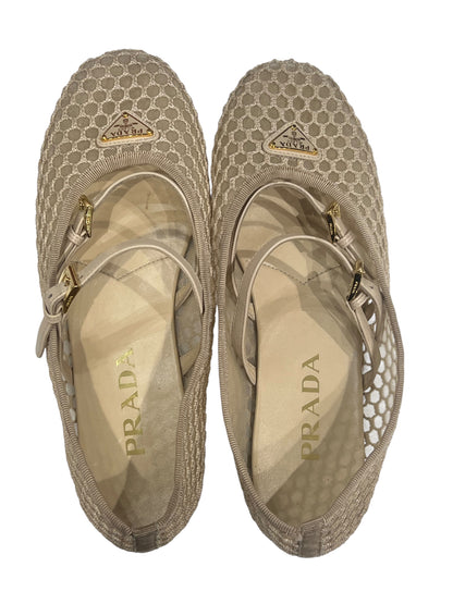 PRADA - ballerines en mesh Beiges T36