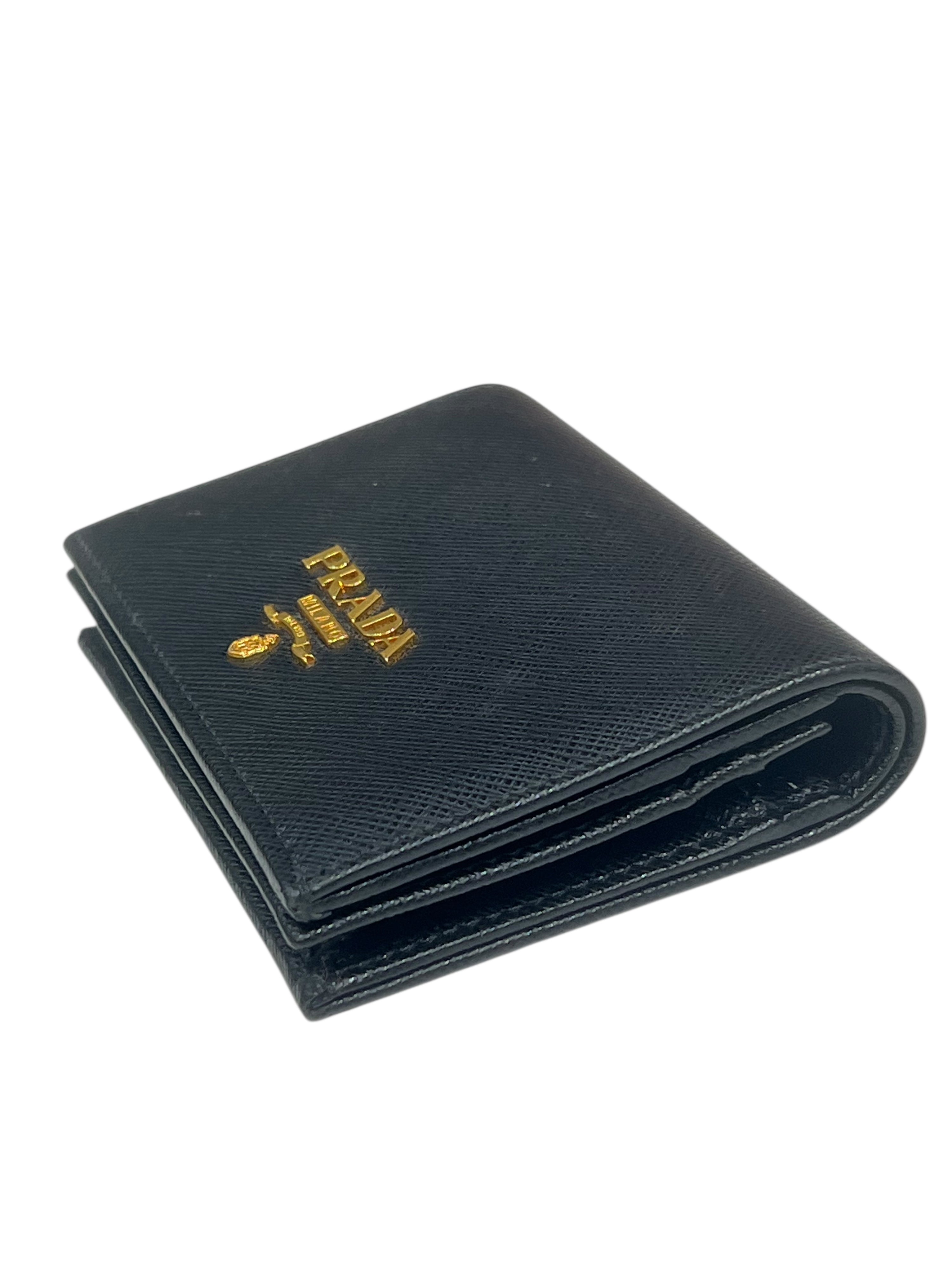 PRADA – Schwarzes Portemonnaie aus Saffiano-Leder