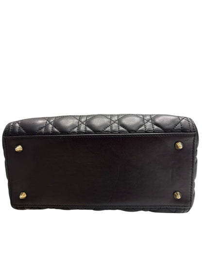 Christian Dior - Sac Lady Dior MM en cuir cannage noir
