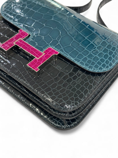 Hermès - Sac Constance III Mini tricolore alligator