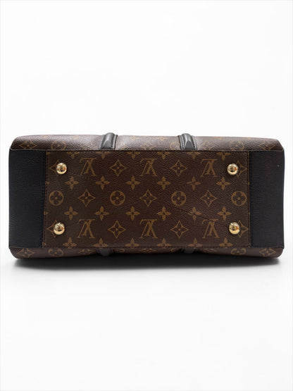 Louis Vuitton - Borsa Soufflot in tela Monogram rivestita marrone e pelle nera