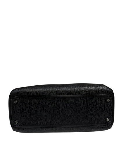 Hermès - Sac Kelly 32 clemence retourné Bleu Encre nuit PHW