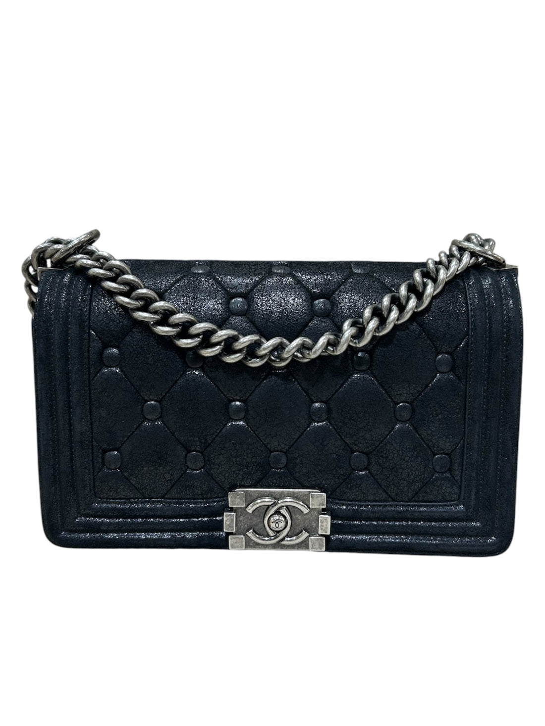 Chanel - Sac Boy Suédé matelassé