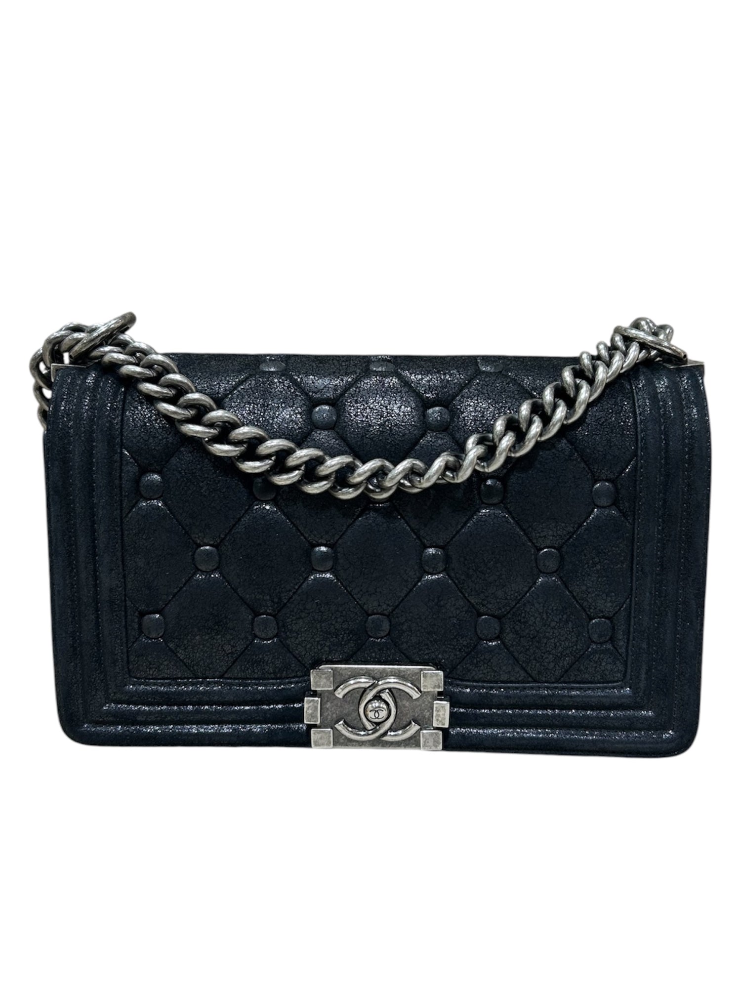 Chanel - Sac Boy Suédé matelassé