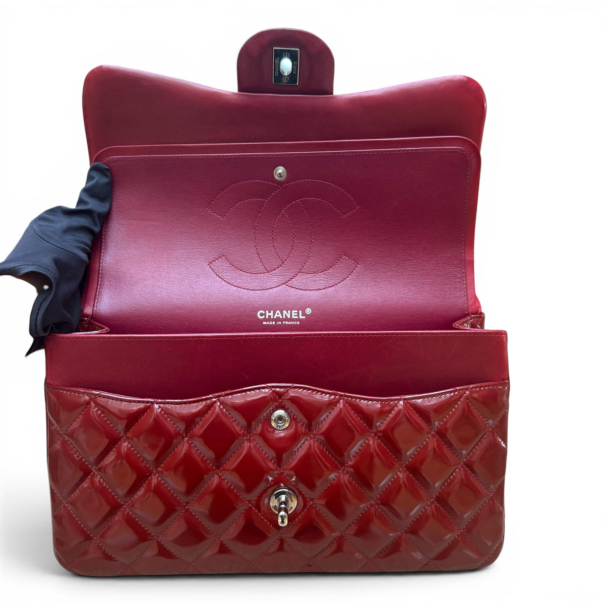 Chanel - Sac Jumbo cuir vernis rouge