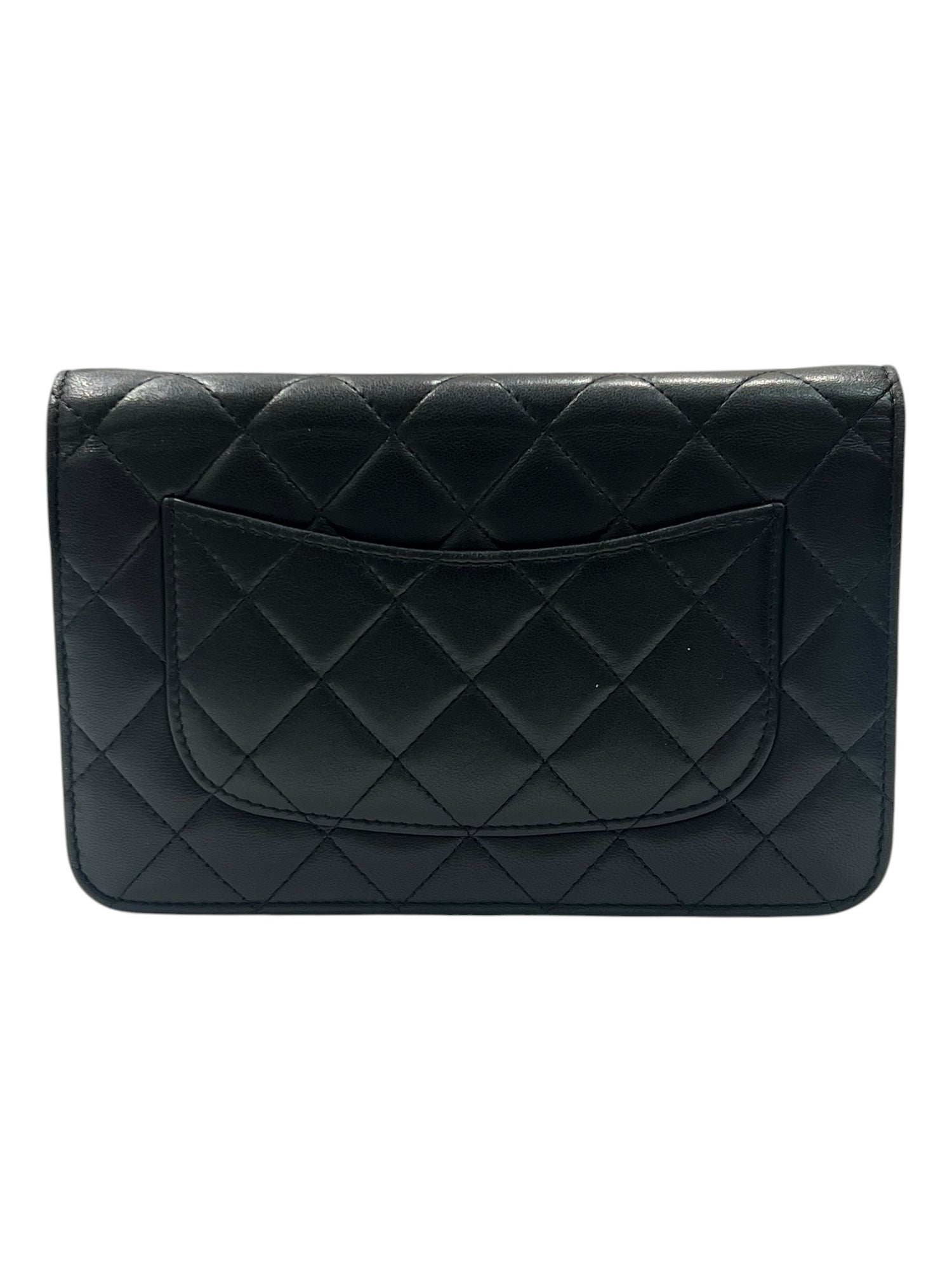 Chanel - wallet on chain classique cuir noir bijouterie argentée