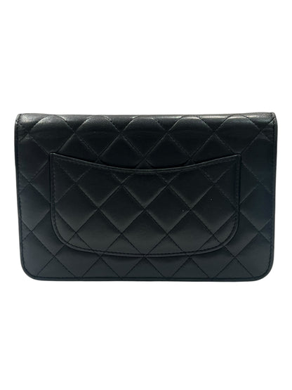 Chanel - wallet on chain classique cuir noir bijouterie argentée