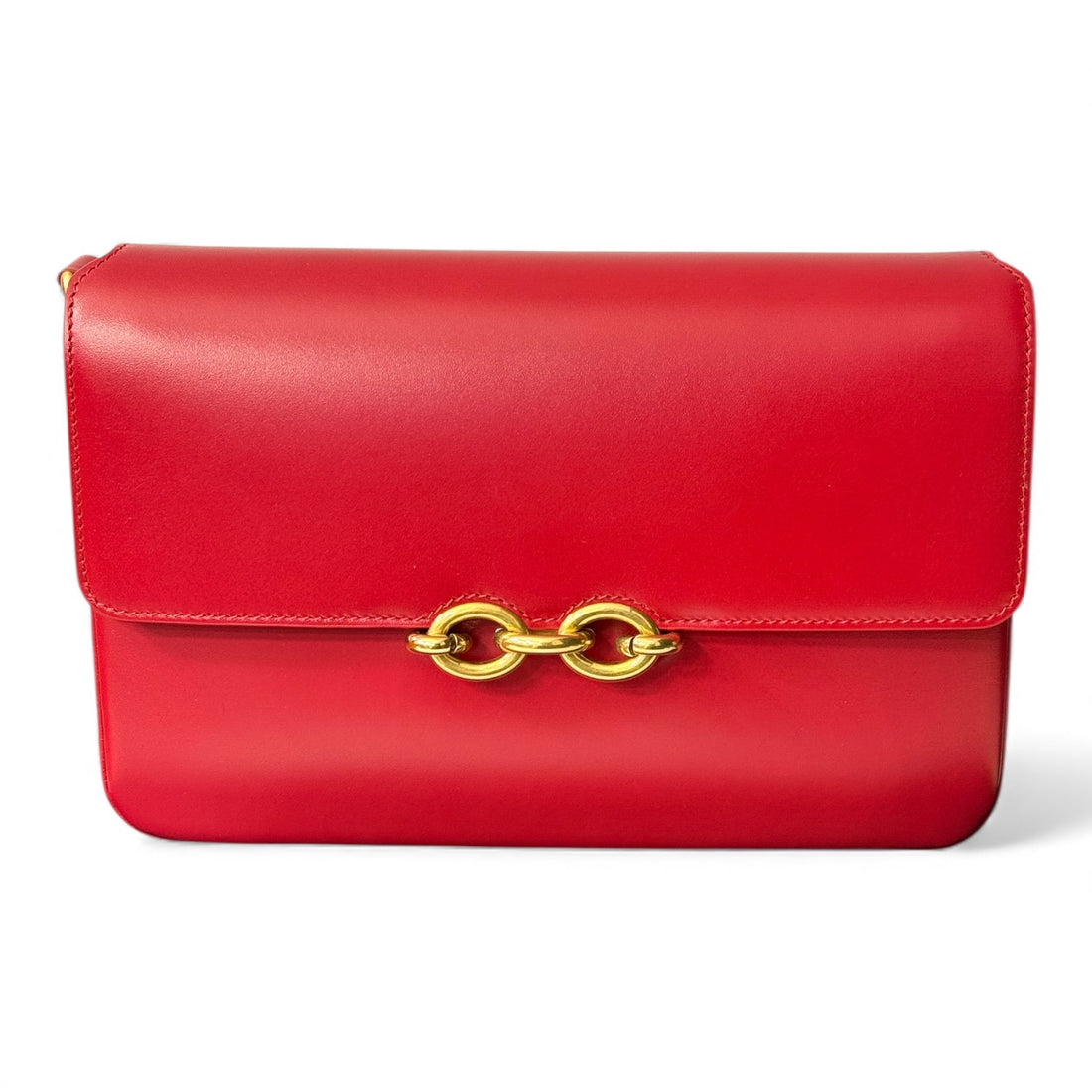 Saint Laurent - Sac Le Maillon en cuir rouge