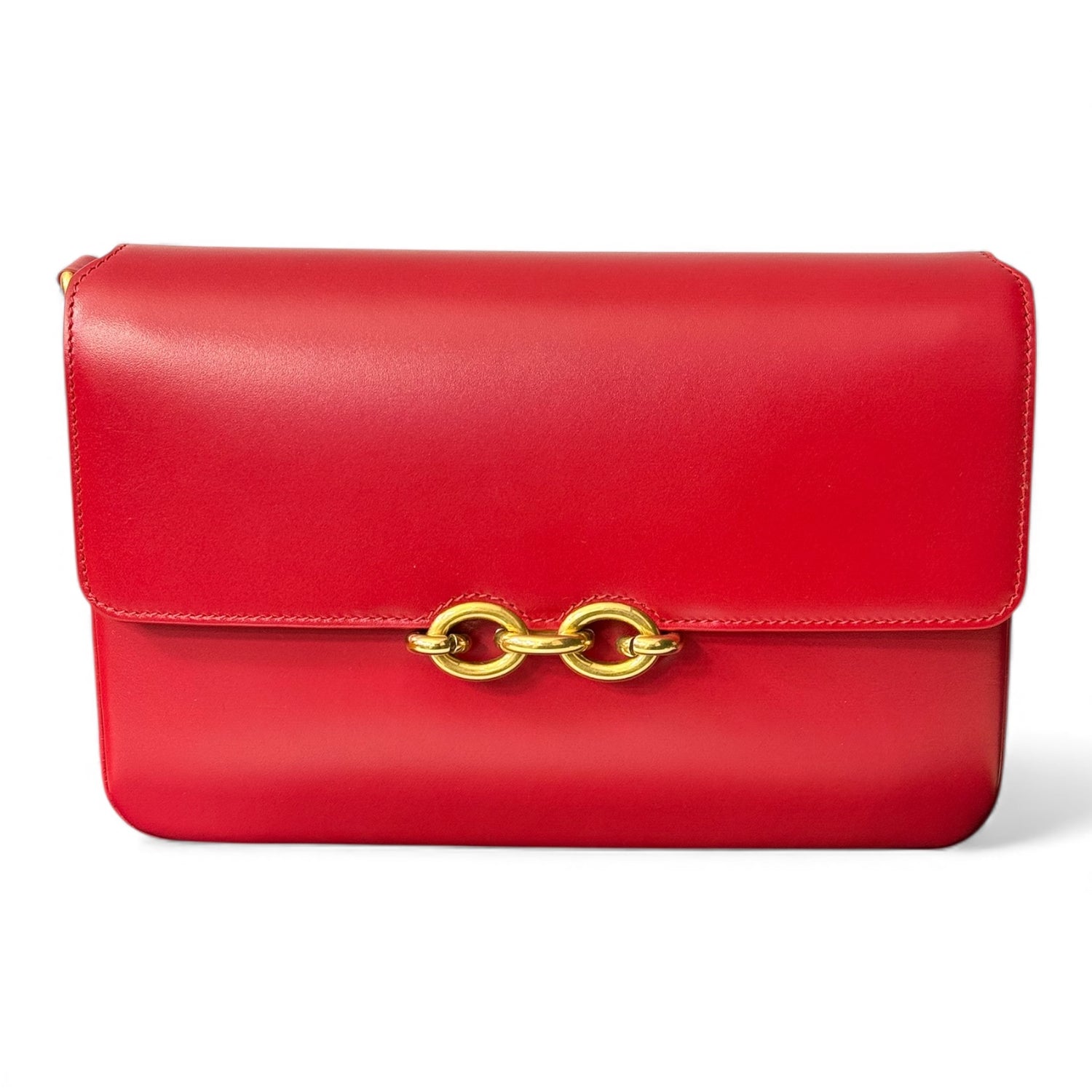 Saint Laurent - Sac Le Maillon en cuir rouge