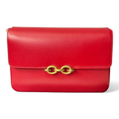 Saint Laurent - Sac Le Maillon en cuir rouge