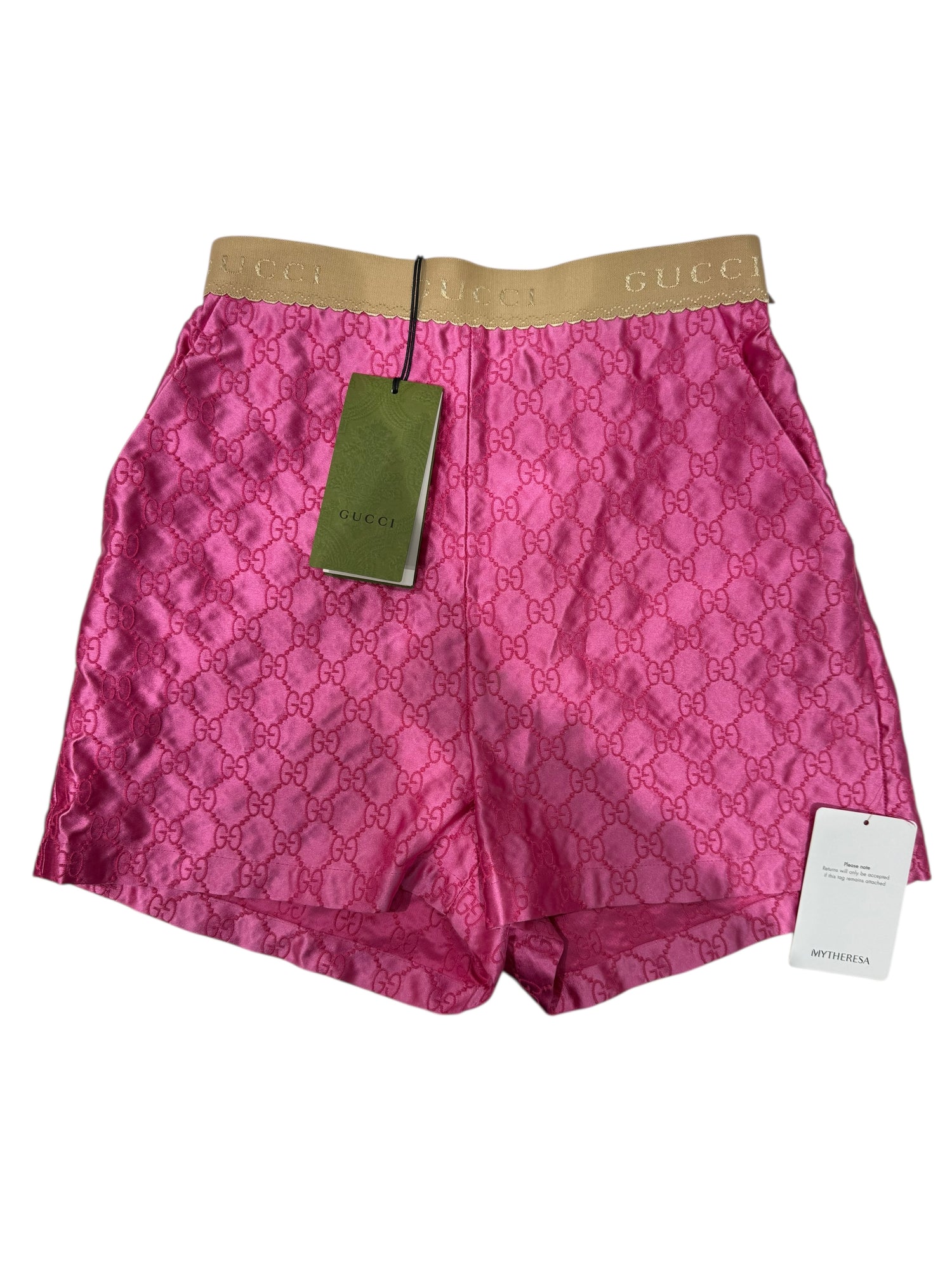 Gucci - Short rose brodé T38