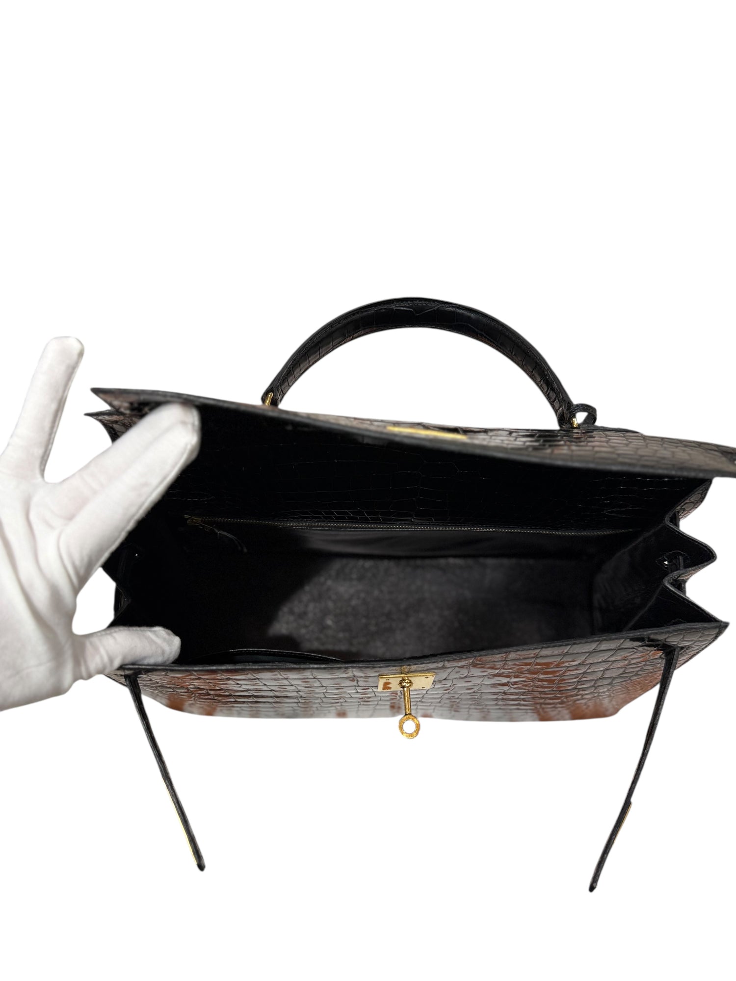 Hermès - Sac Kelly 35 alligator vintage 1977