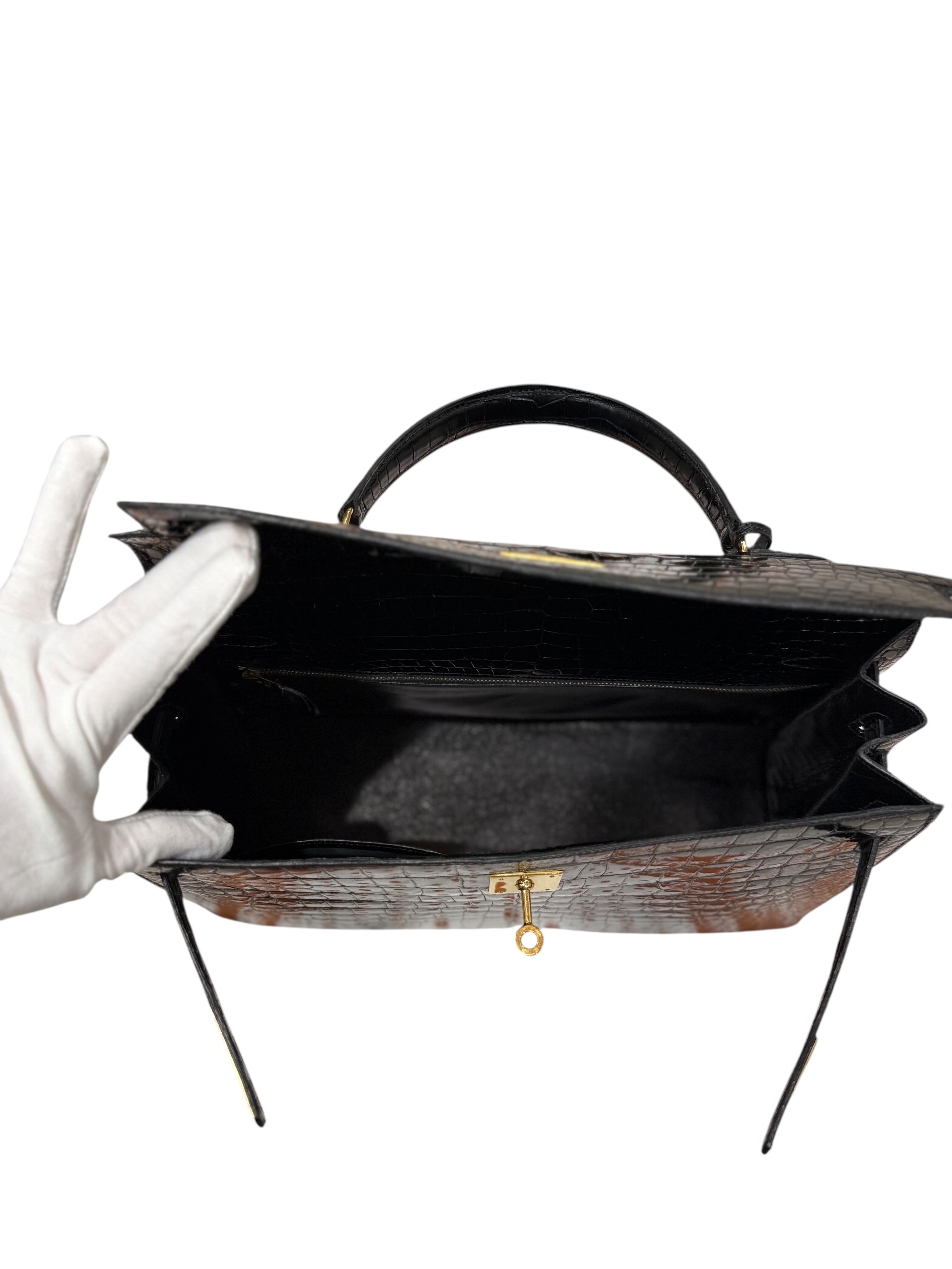 Hermès - Sac Kelly 35 alligator vintage 1977