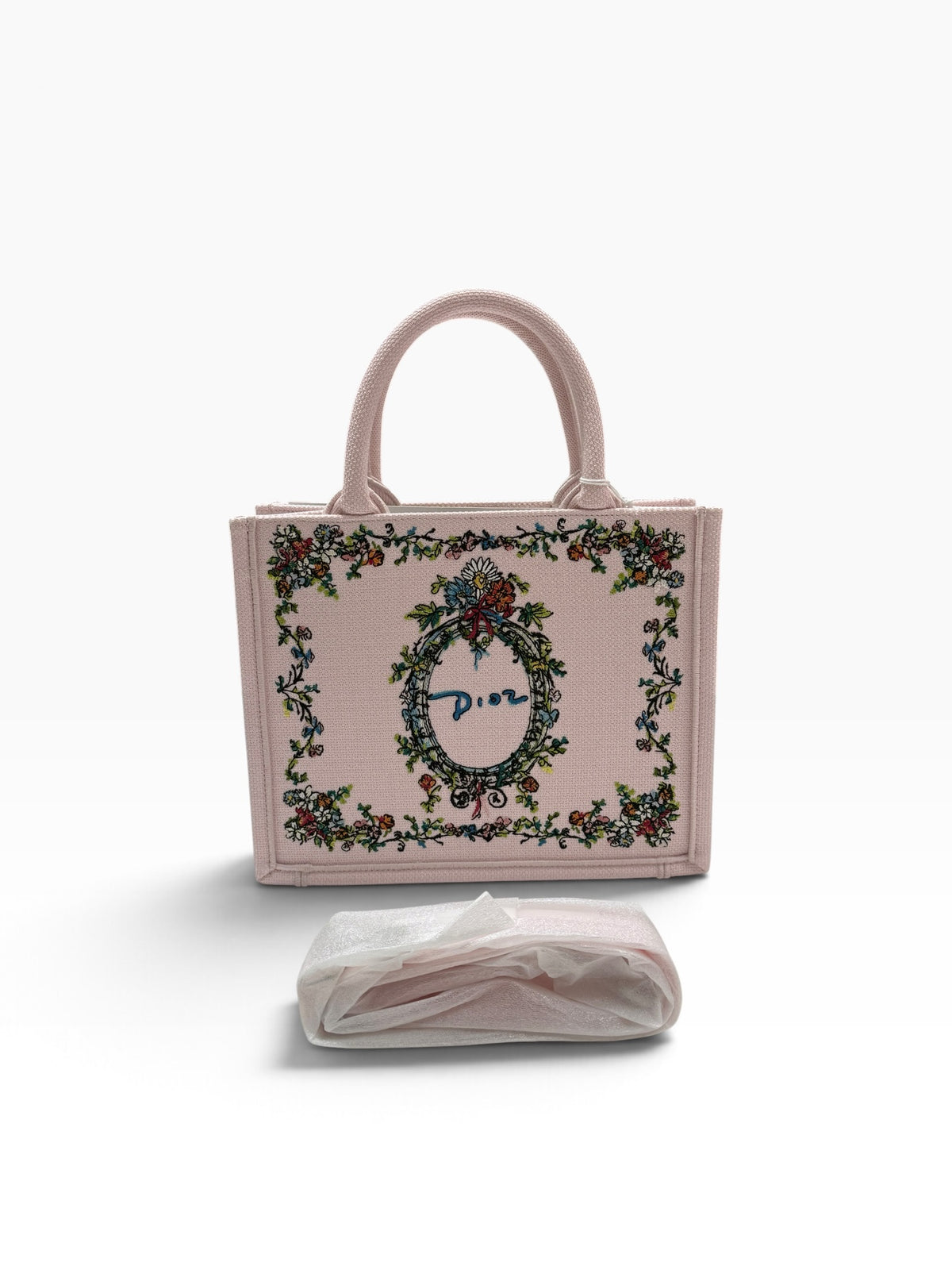 Dior - Book Tote Small Dioriviera in Rosa mit Blumenstickerei als Hommage an Bérard