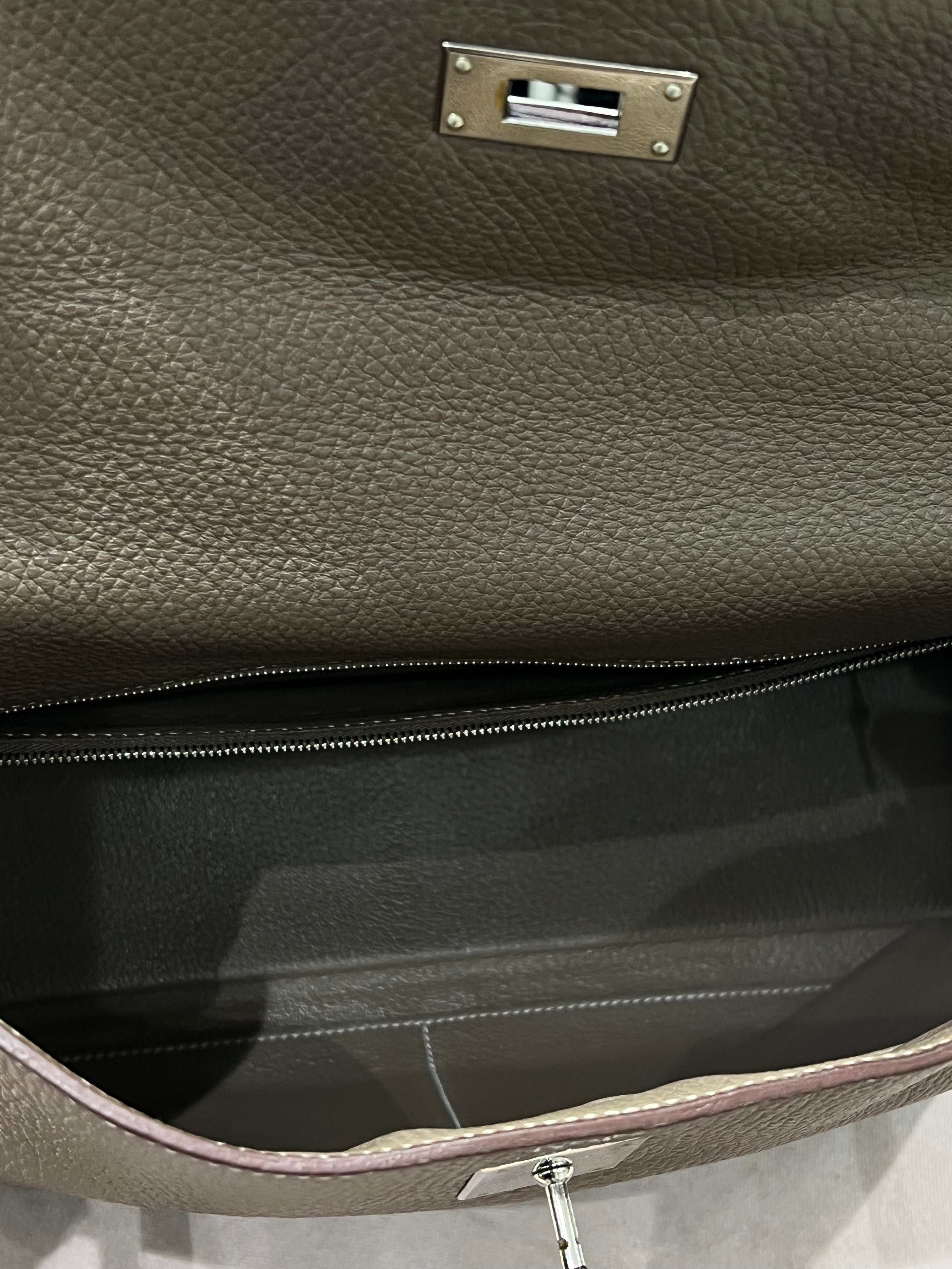 Hermès - sac Kelly 35 cuir Togo étoupe PHW