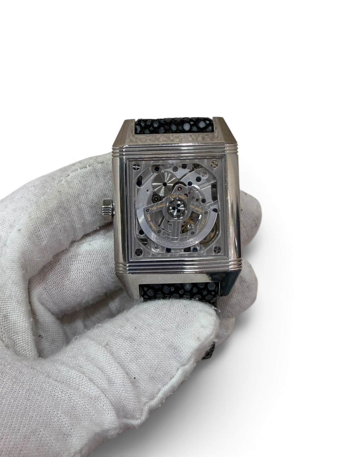 Jaeger-LeCoultre - Montre Reverso Squadra bracelet en galuchat