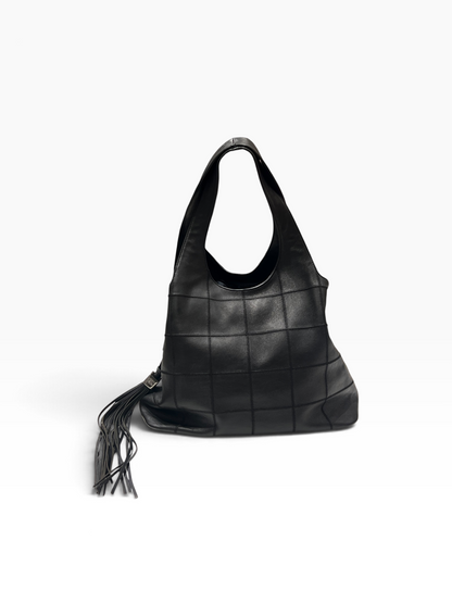 Chanel - sac hobo vintage cuir noir