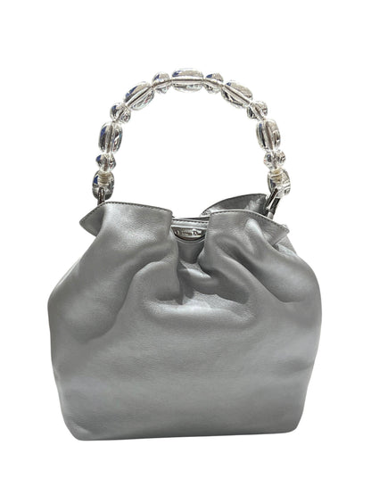 Christian Dior - sac seau pearl cuir gris argenté