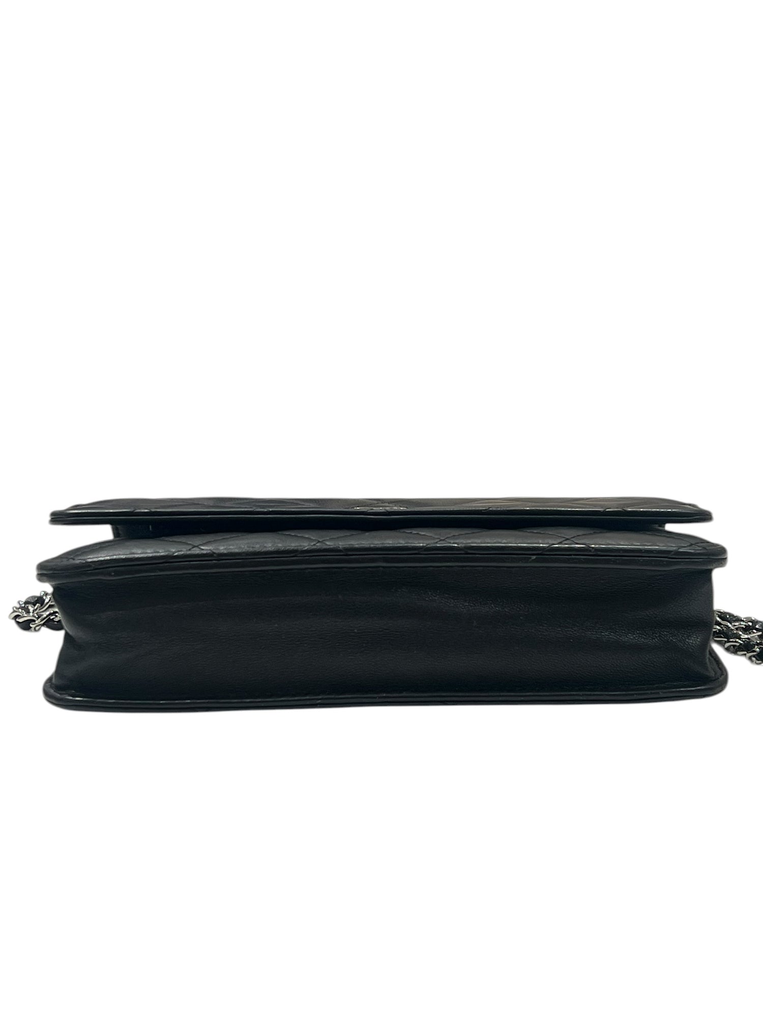 Chanel - wallet on chain classique cuir noir bijouterie argentée