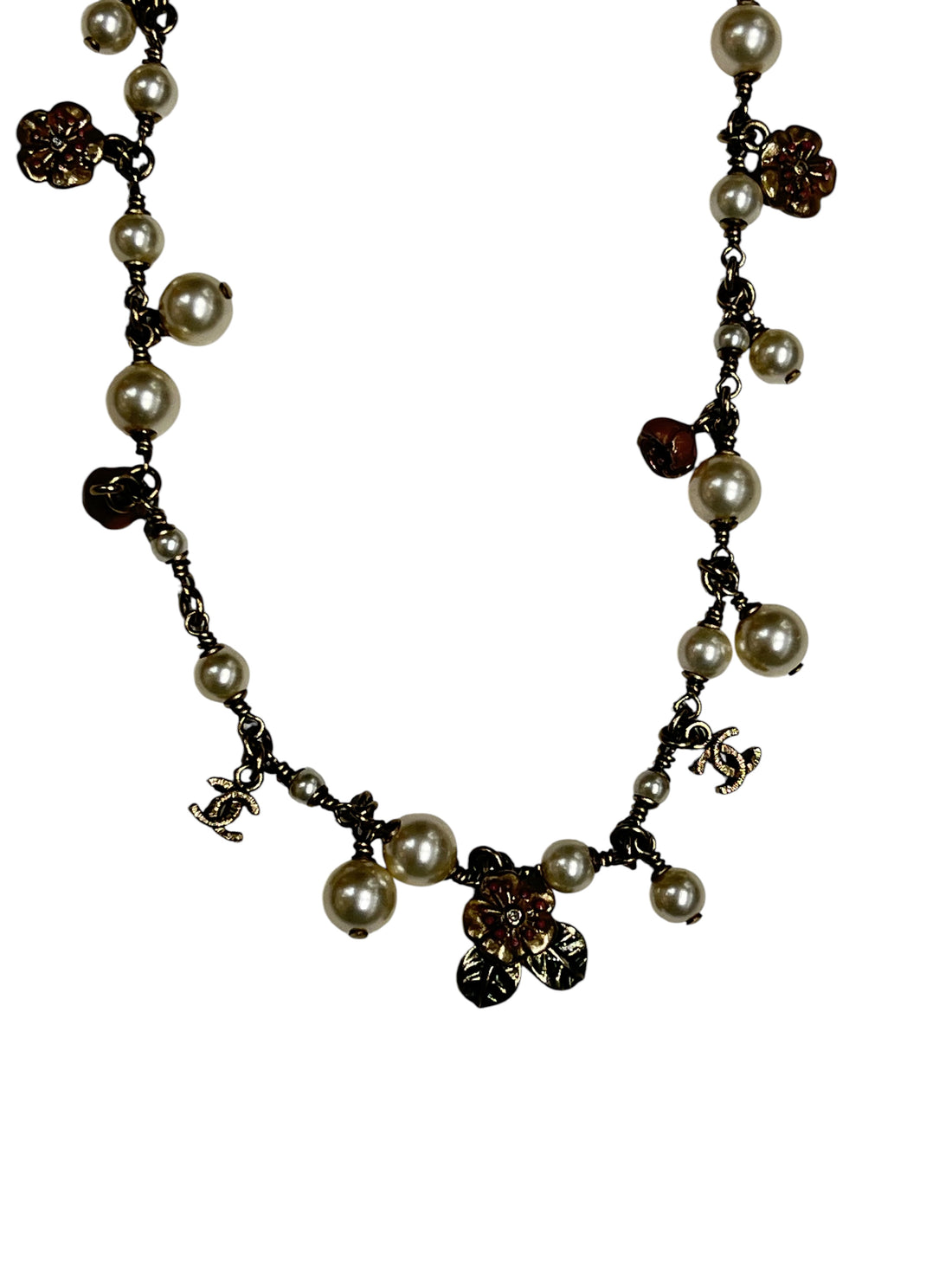 Chanel - bijou de tête champagne et perles