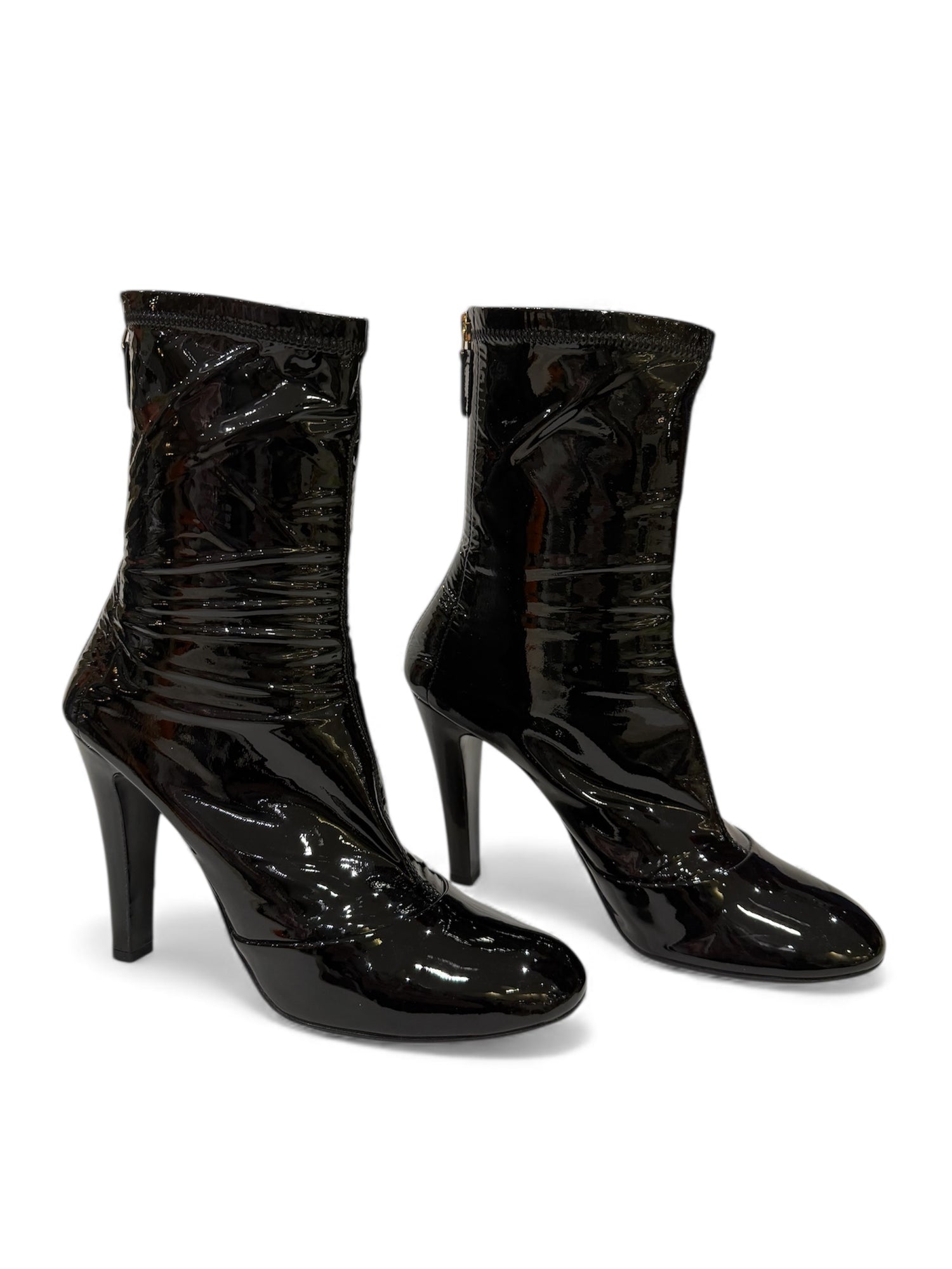 Chanel - Bottines en cuir vernis t.39 1/2