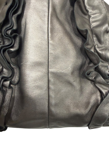 Prada - Sac cabas Canapa froncés gris métallisé