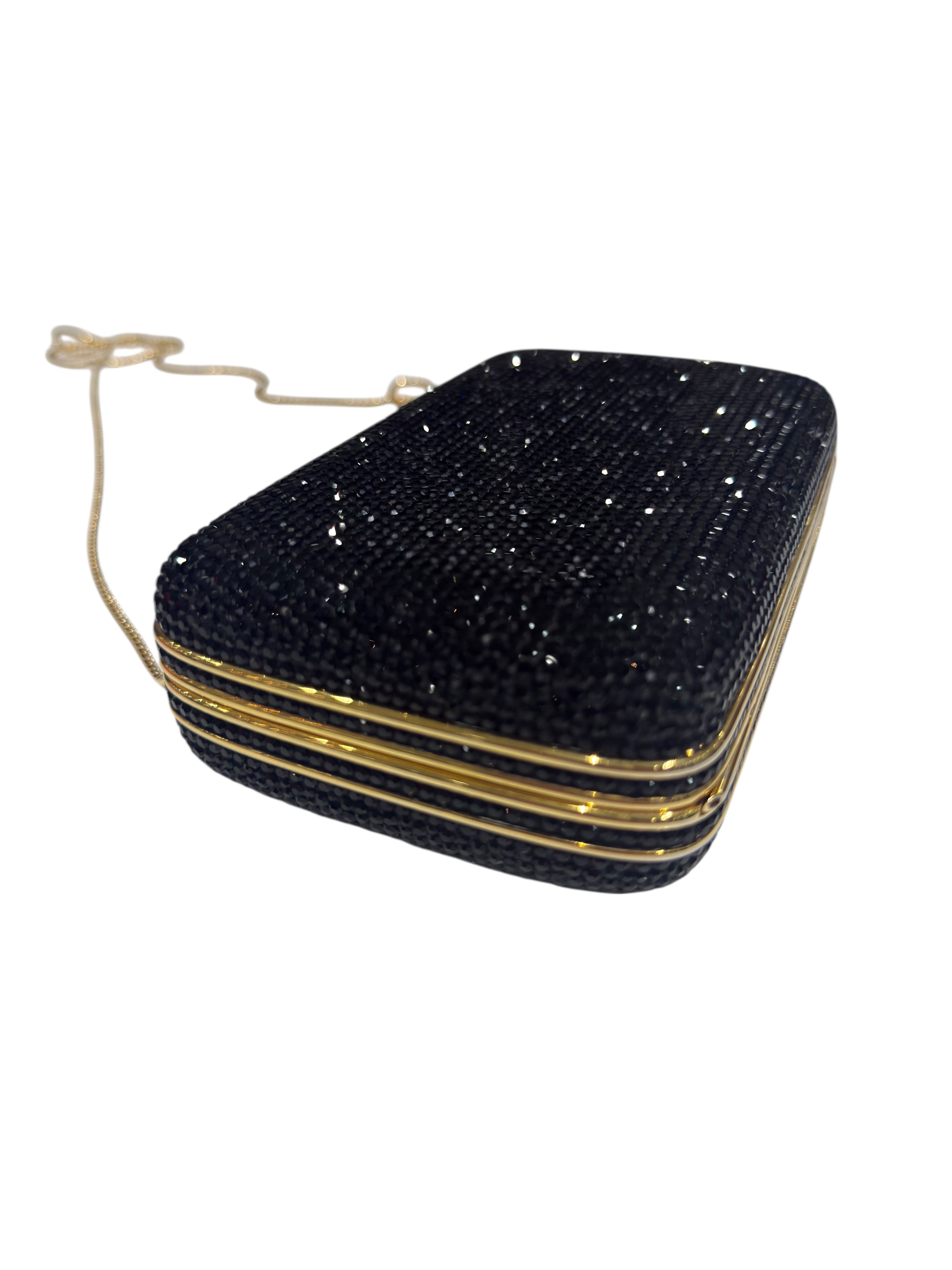 Judith Leiber - Sac minaudière en strass Swarovski noir
