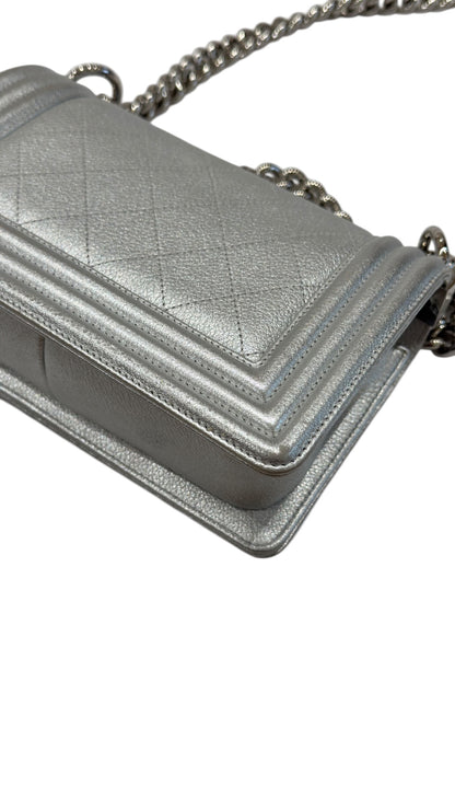 Chanel- Sac Boy mini édition limitée argenté