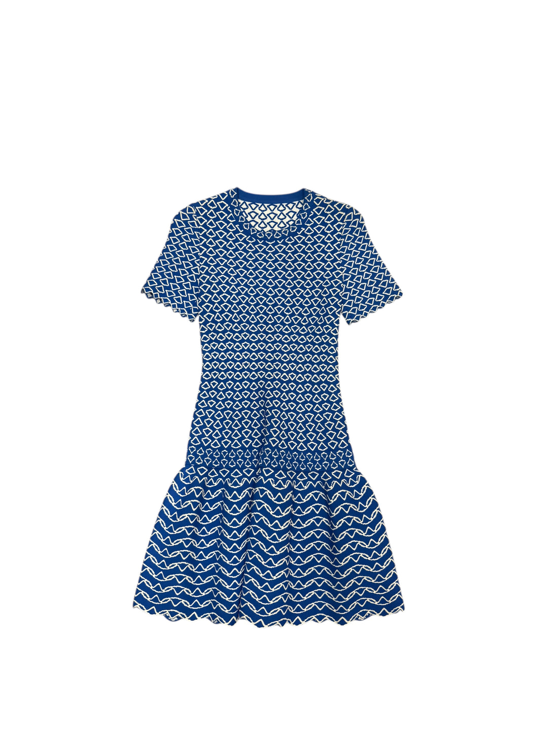 Alaia – Zweifarbige blaue Kleid T38