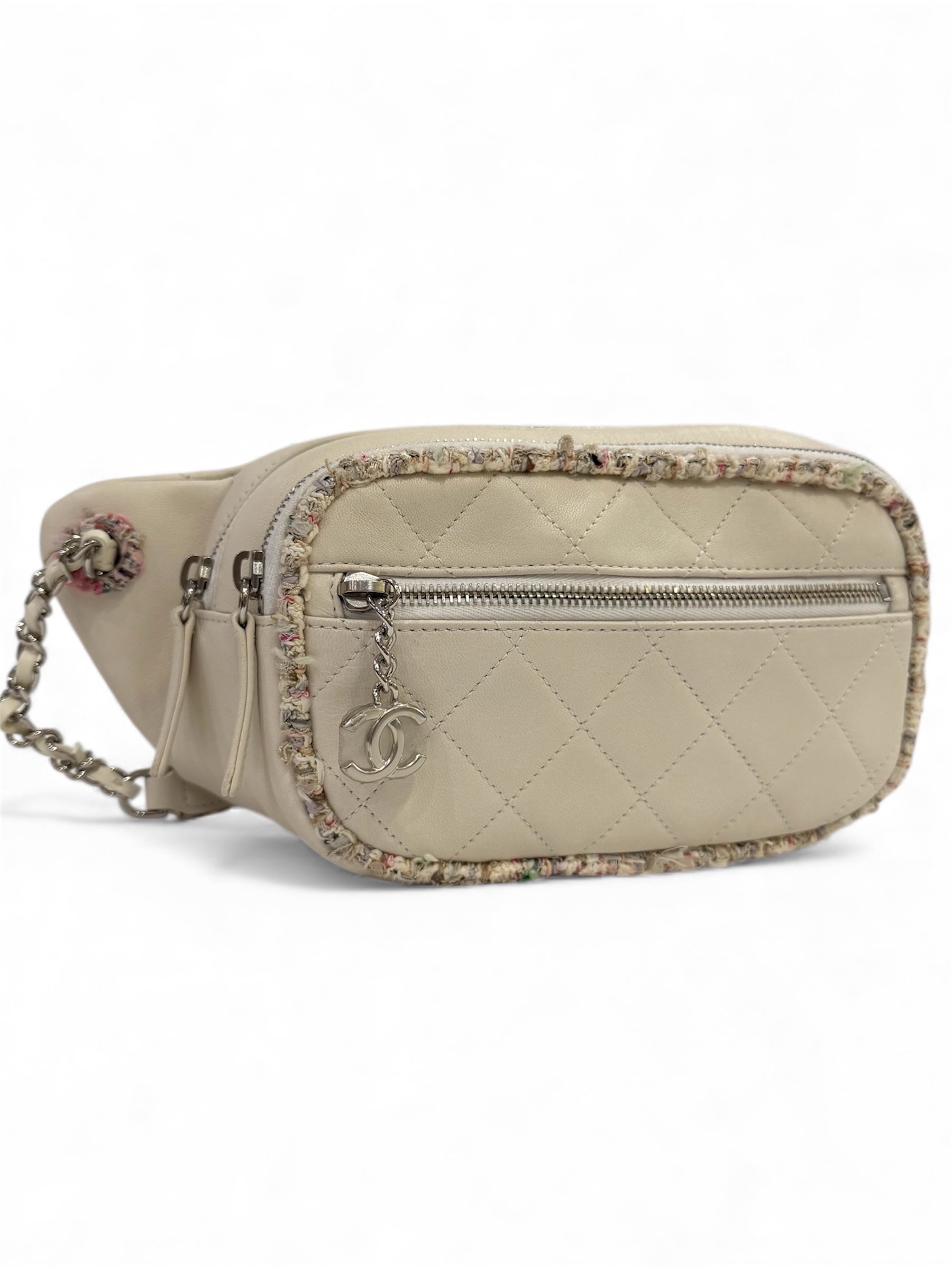 Chanel - Leather and tweed belt bag