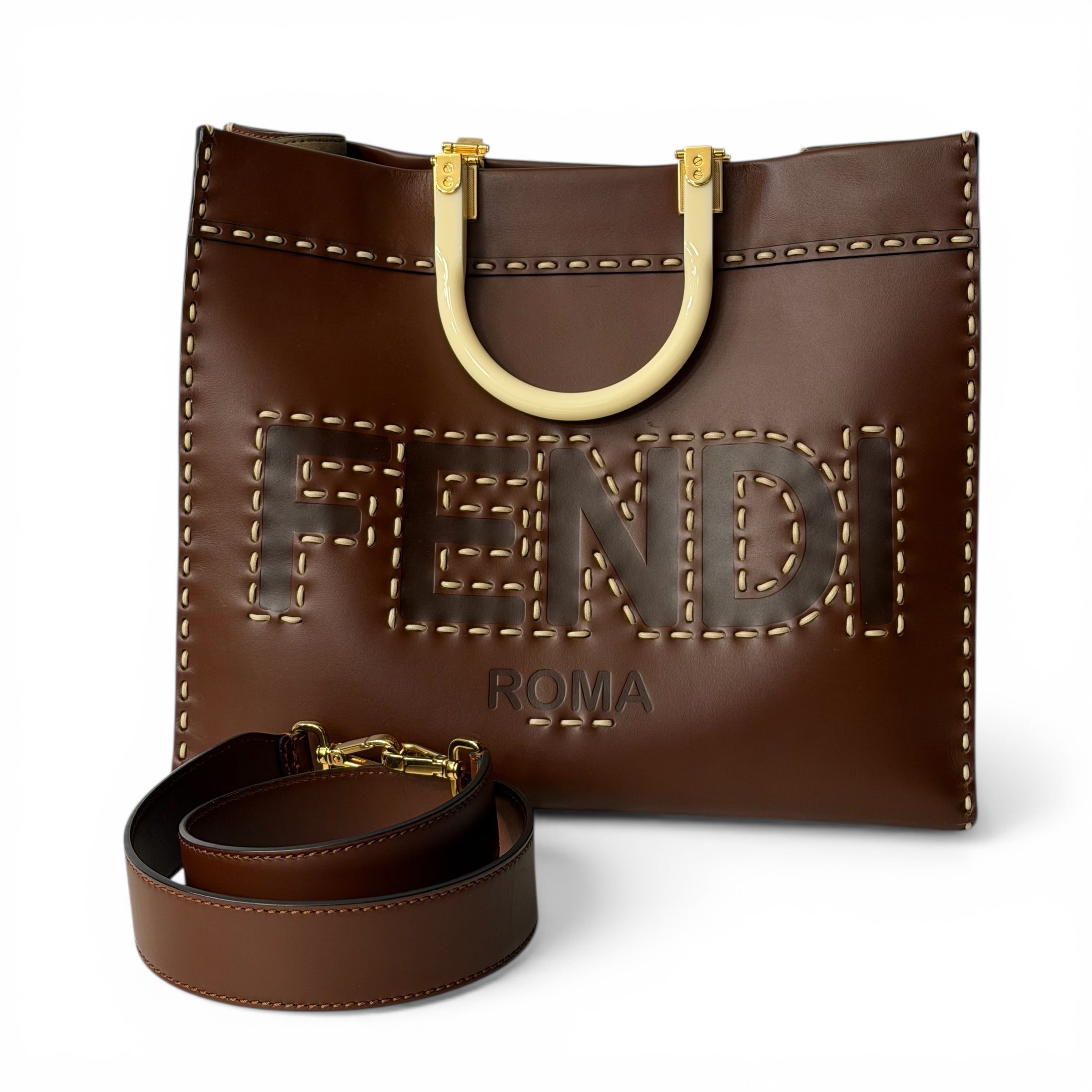 Fendi Sac Cabas Shopping Marron | Les Folies d’Eugénie
