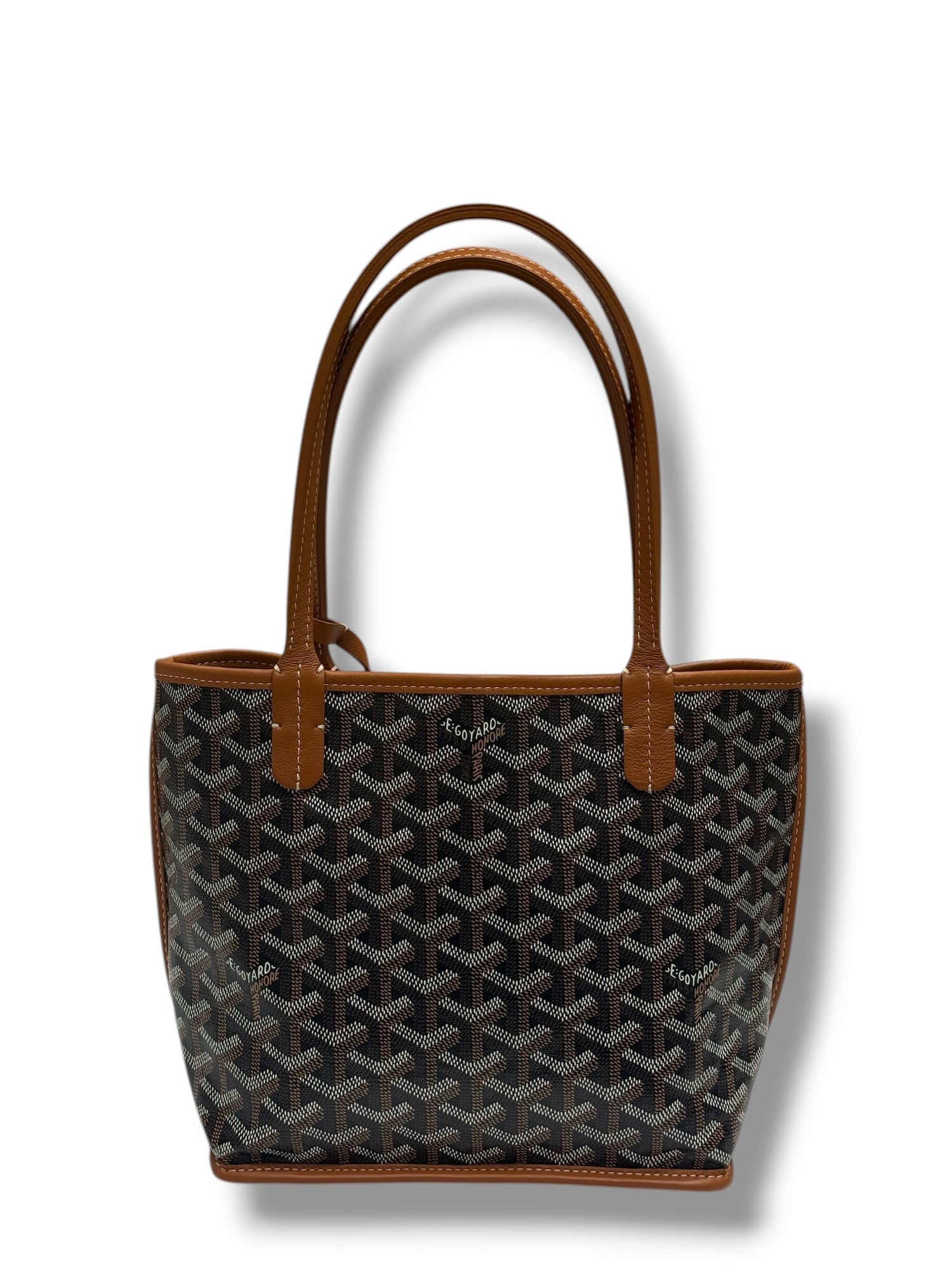 Goyard - Sac Mini Anjou réversible toile et cuir Gold