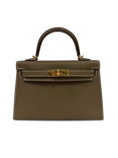 Hermès - Sac Kelly II sellier Mini Étoupe
