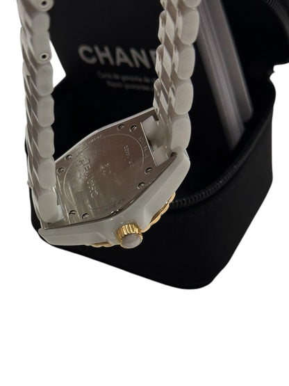 Chanel - J12 33mm index diamants et lunette or jaune