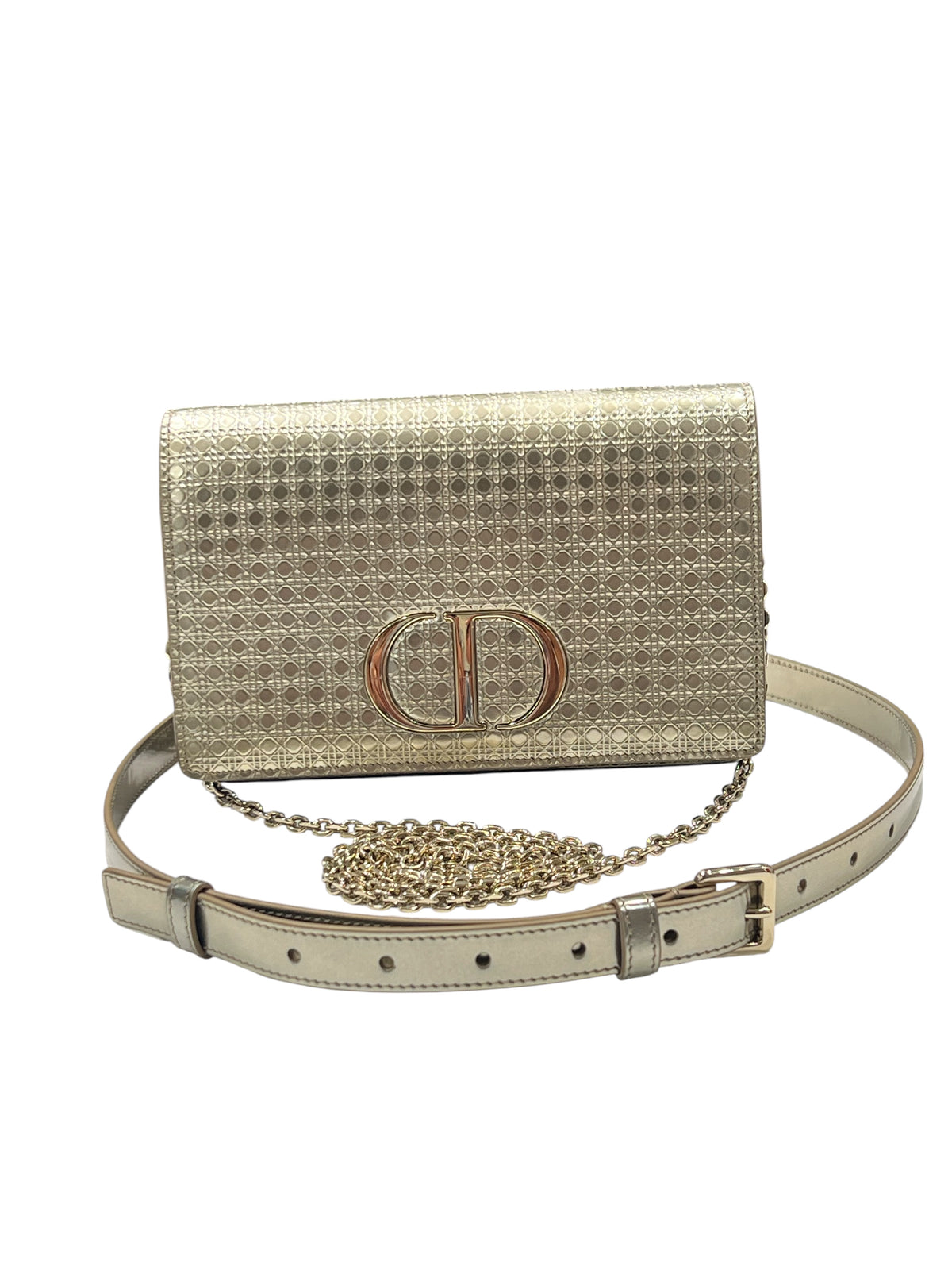 Dior – Gürteltasche 30 Montaigne aus champagnerfarbenem Leder