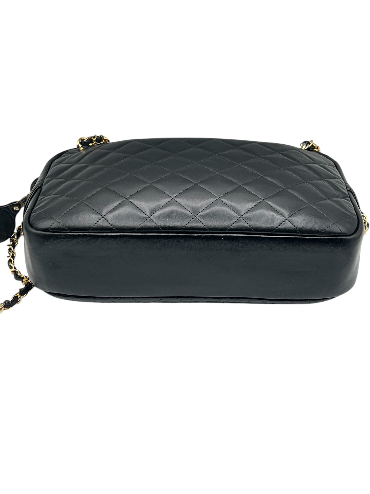 Chanel - sac caméra cuir noir vintage