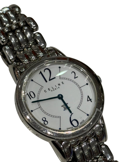 Celine – Montre vintage en acier, cadran signature clé