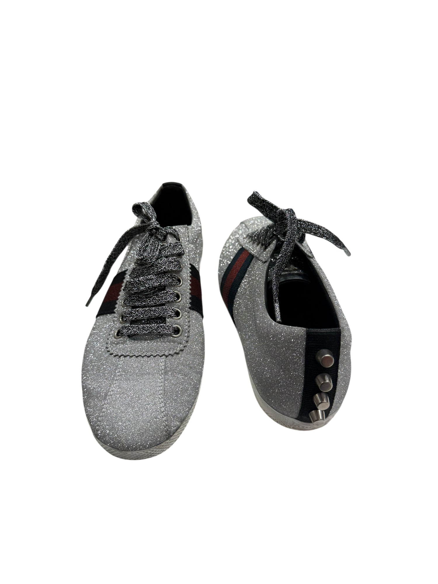 Gucci Basket Bambi Web Argenté Pailleté | Les Folies d’Eugénie