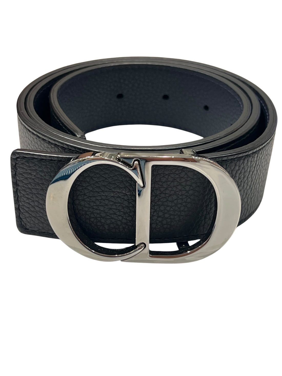 Dior - ceinture homme cuir marine et noir réversible