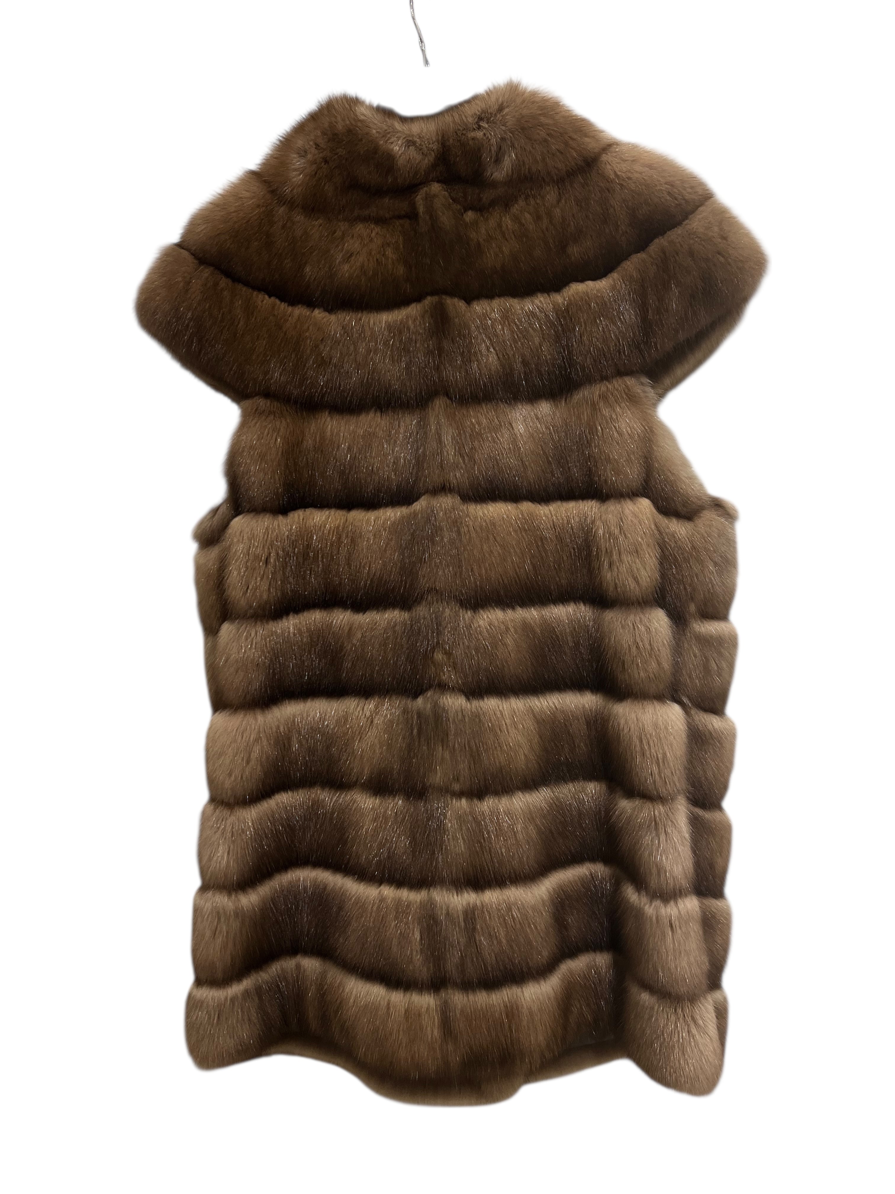 Gilet zibeline brun T40