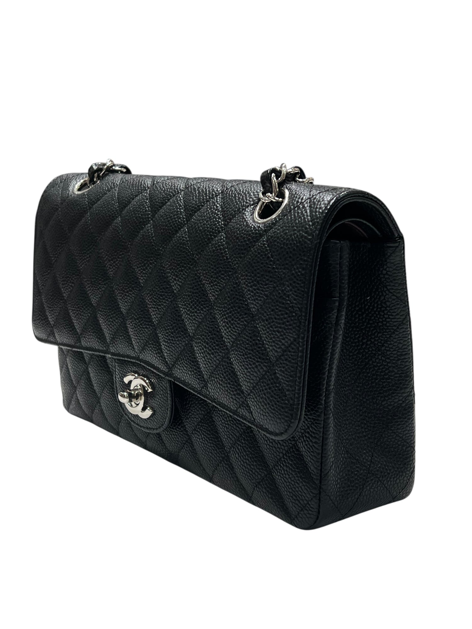 Chanel - Sac classique 11.12 timeless médium cuir caviar noir