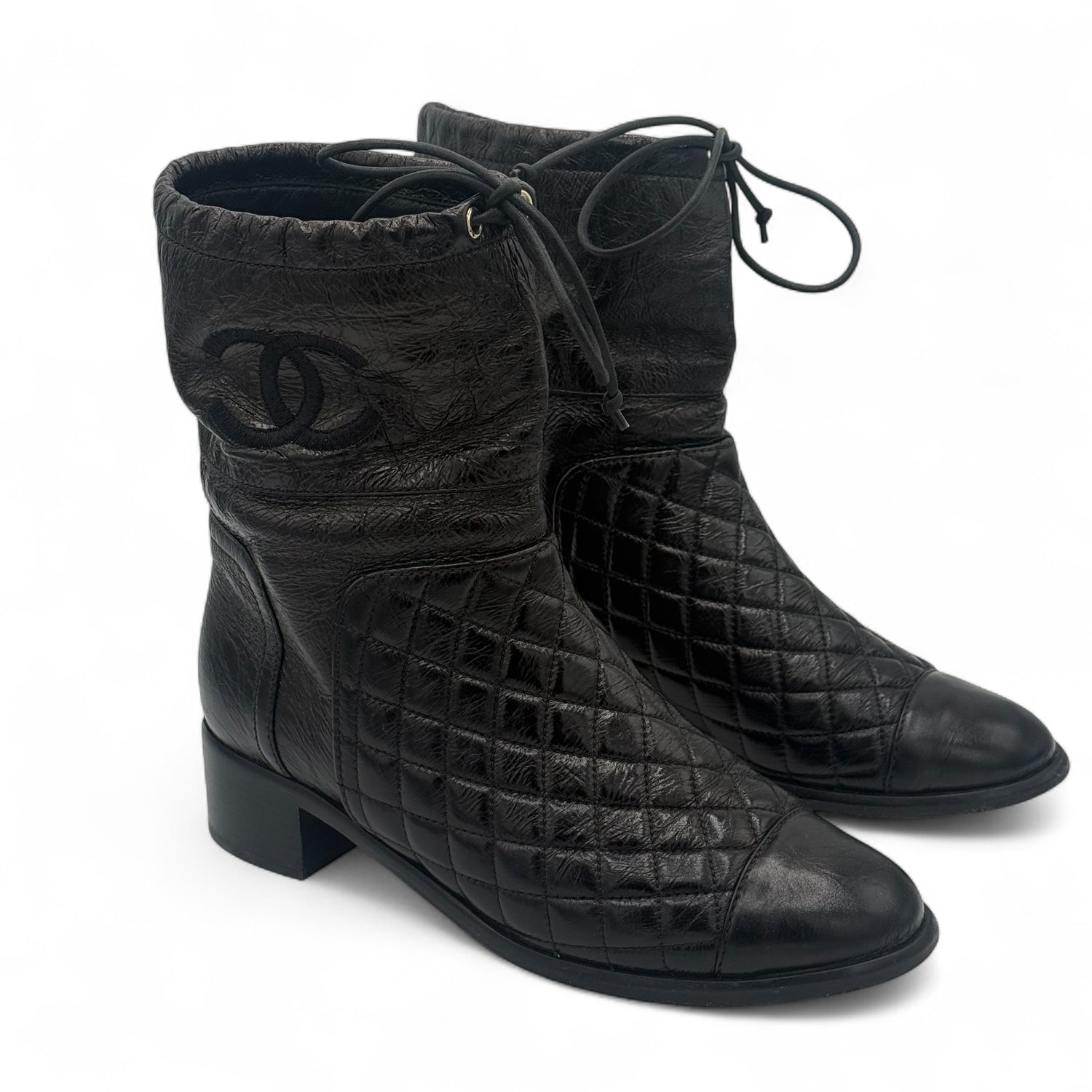Chanel - Bottines cuir vernis T.37