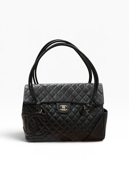 Chanel - sac flap cambon GM cuir noir