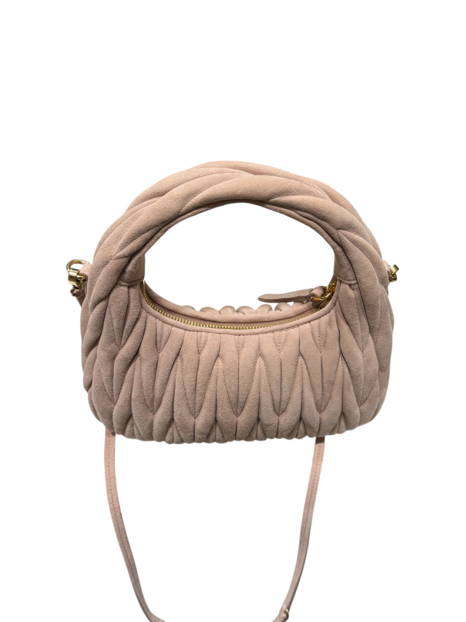 Miu Miu - Sac Wander daim rose nappa matelassé