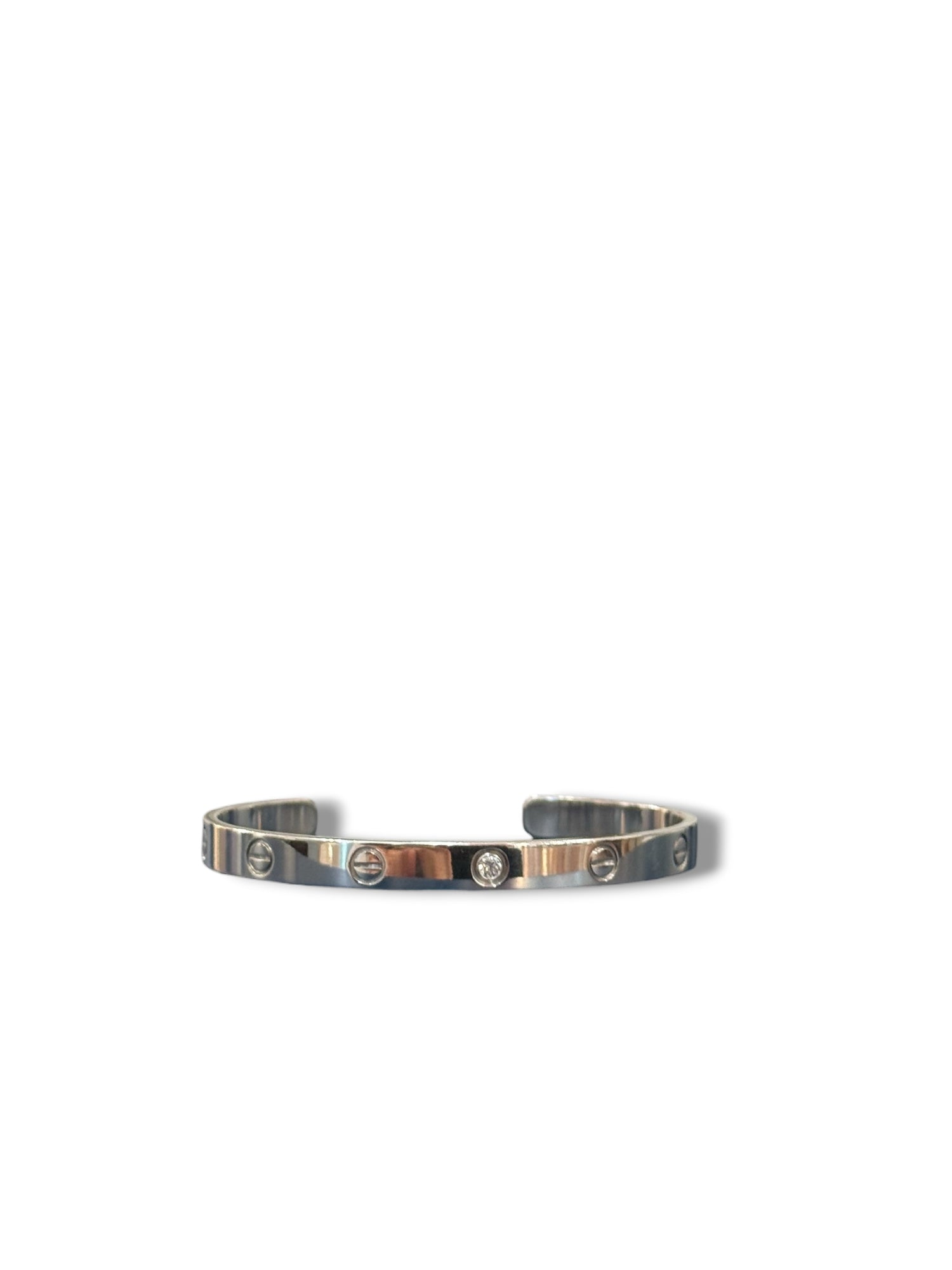Cartier - Bracelet Love demi jonc 1 Diamant Or gris T18