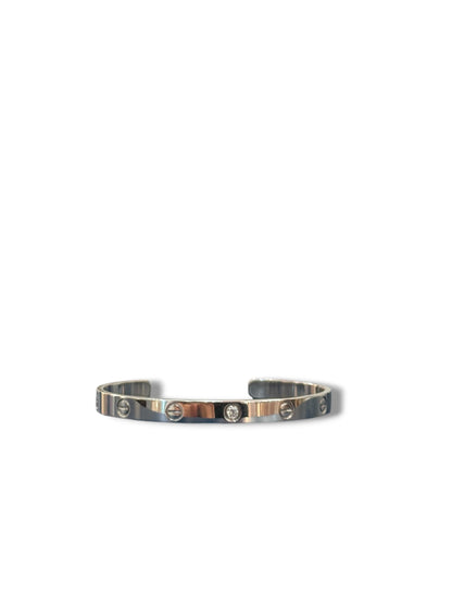 Cartier - Bracelet Love demi jonc 1 Diamant Or gris T18