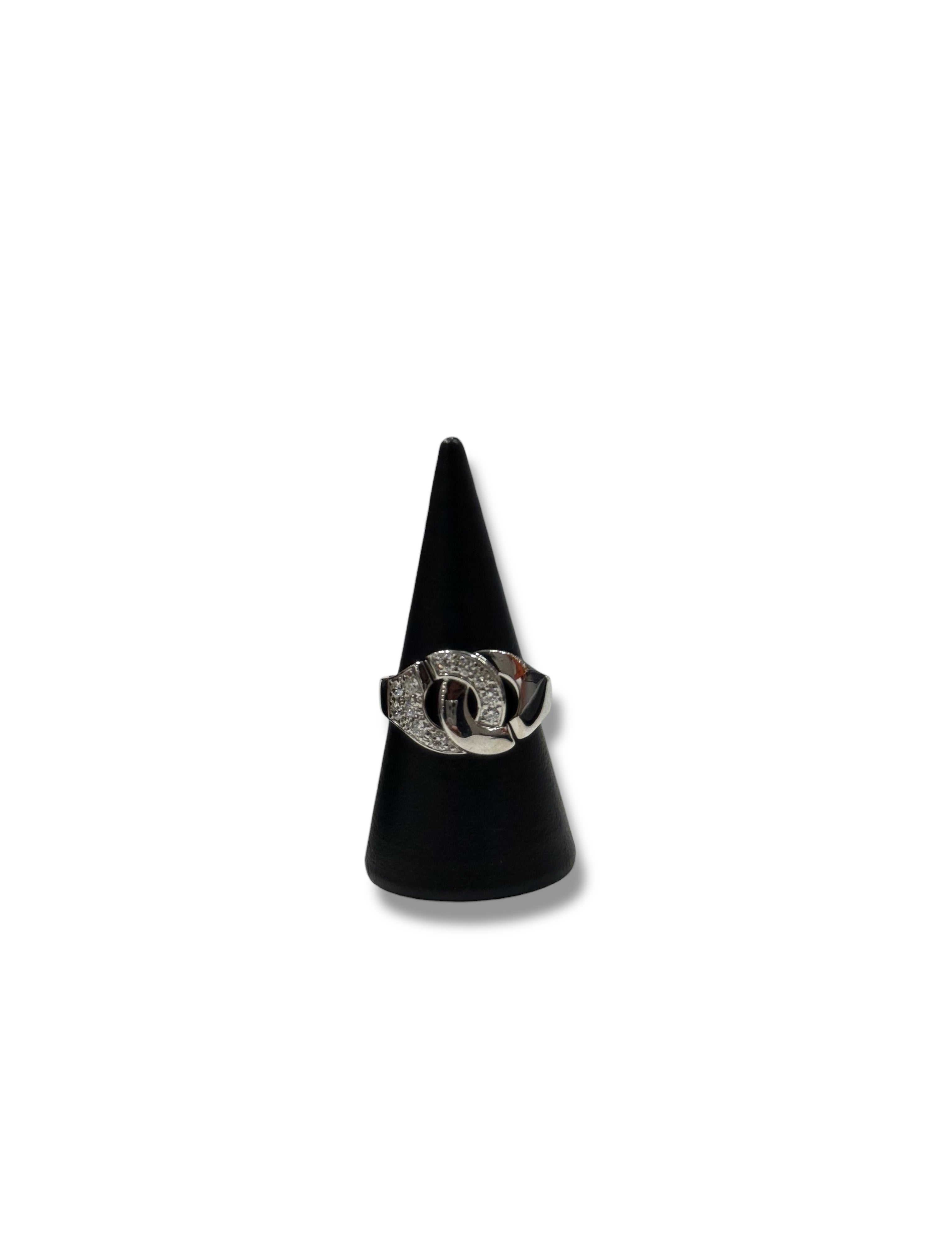 Dinh Van - Bague Menottes R10 T53 or blanc et diamants