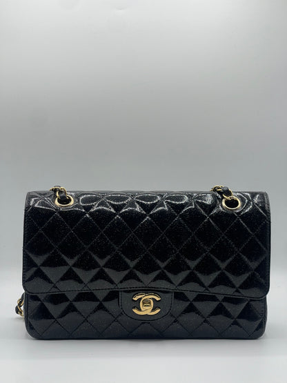 Chanel - Tasche 11.12 Zeitlos schwarz lackiert glitzernd