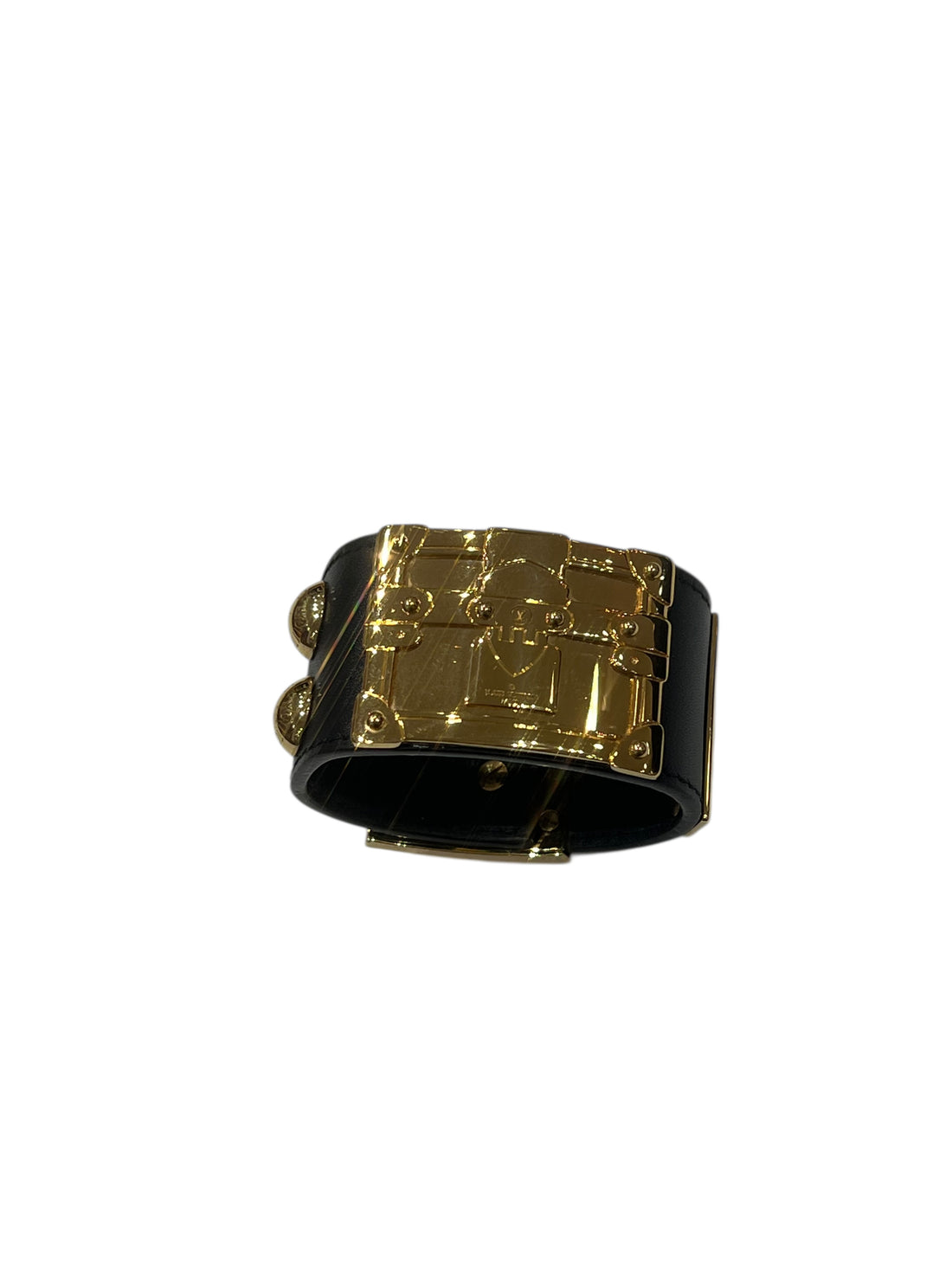 Louis Vuitton / manchette cuir noir