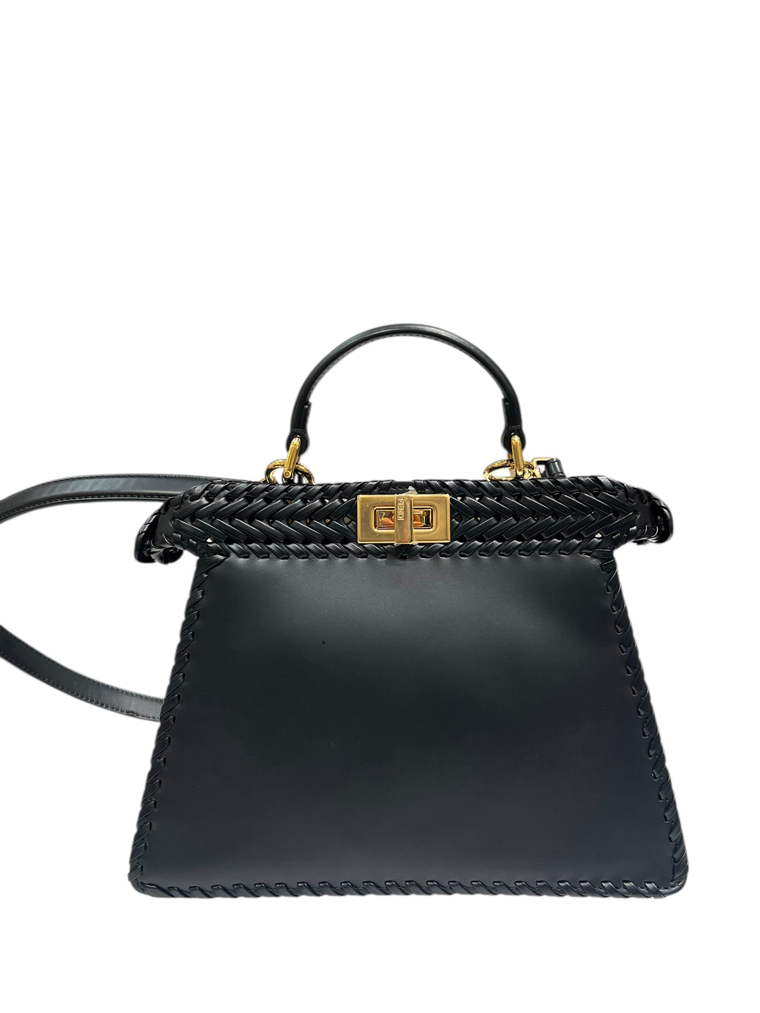 FENDI - sac Peekaboo cuir noir accastillage doré